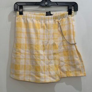 Rue21 Yellow Plaid Skort with Chain